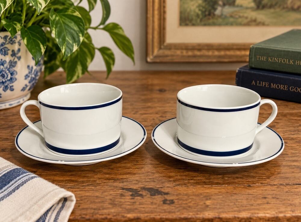2 American Airlines First Class Cups Saucers Gwathmey Siegel Swid Powell Wessco
